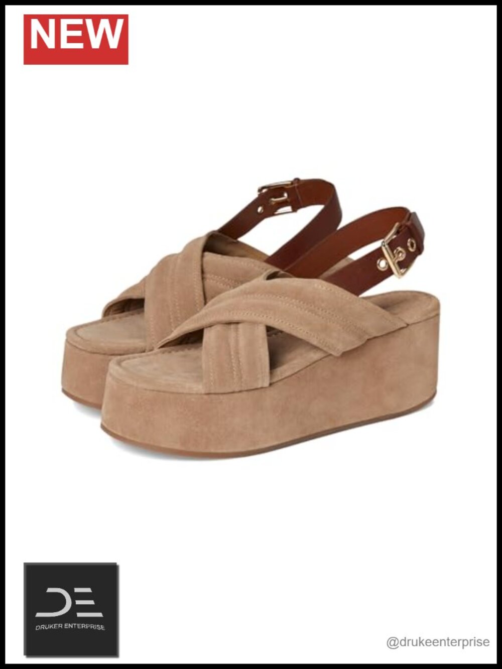 Free People Beach Party Platform Slingback Sandals Suede Leather Block Heel